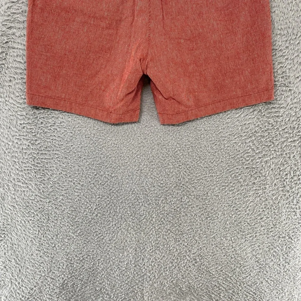 Banana Republic Linen Shorts Mens 32 Red Stripe Chino 7 Inch Summer Beach